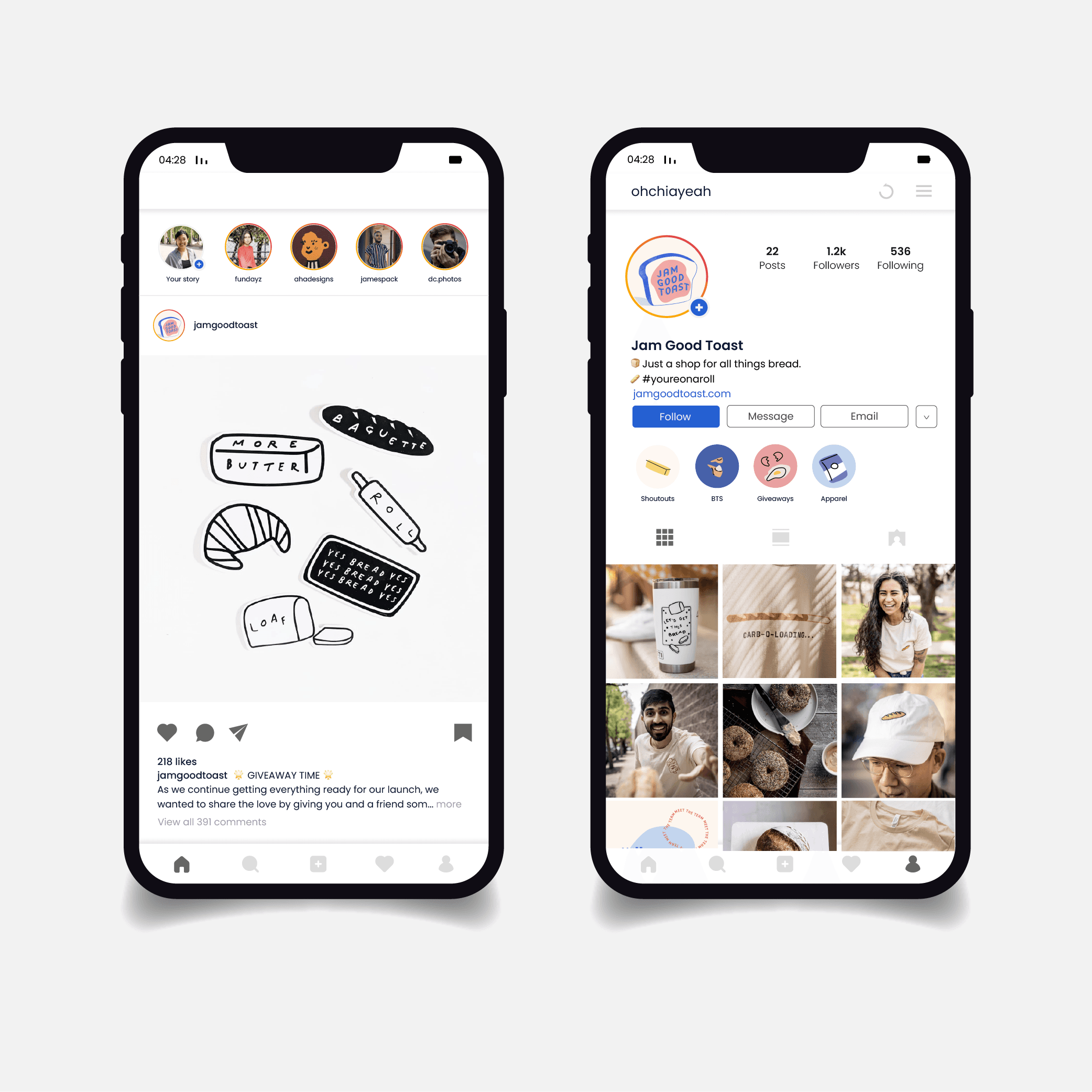 instagram feed mockup